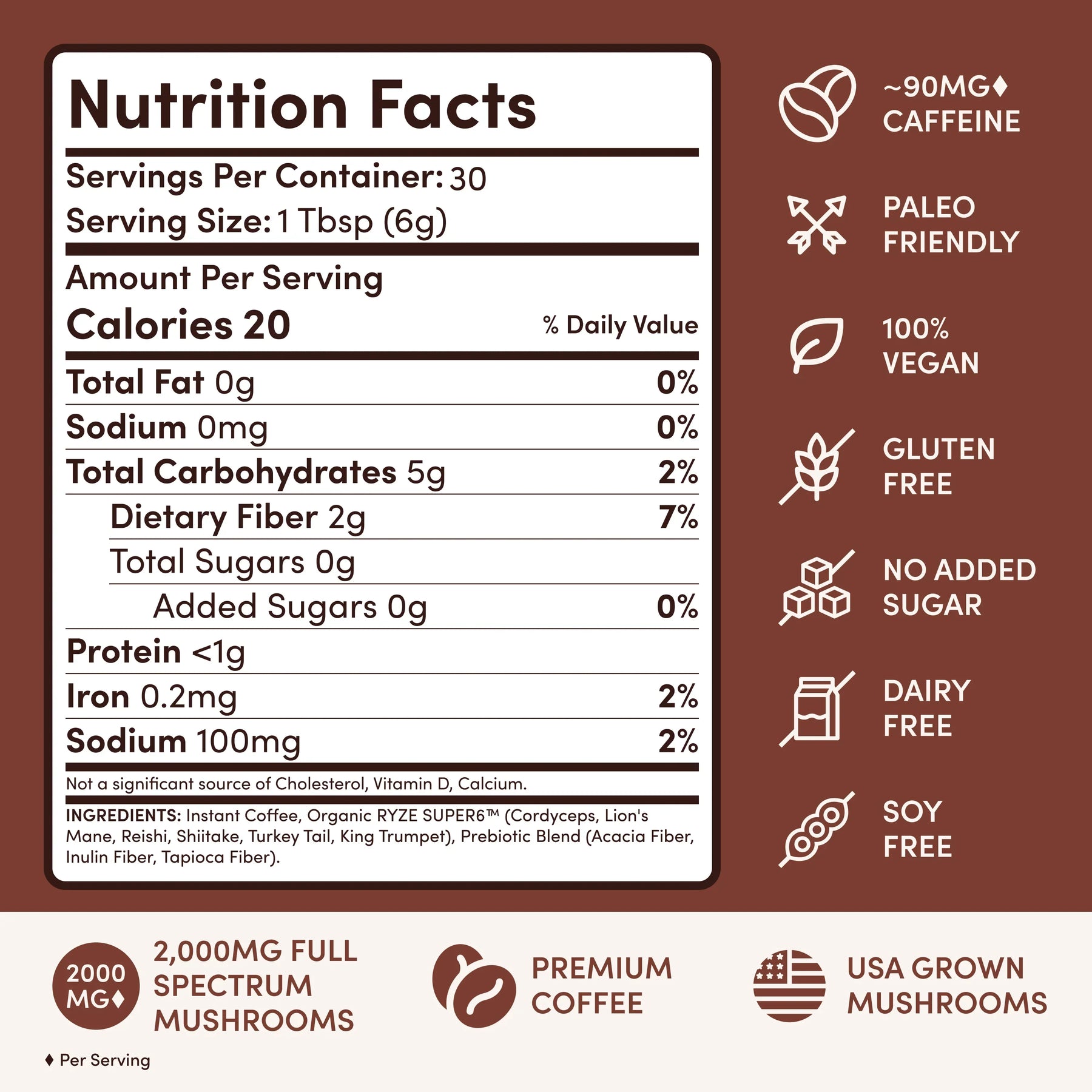 Mushroom Coffee 30 Servings - 1UMN