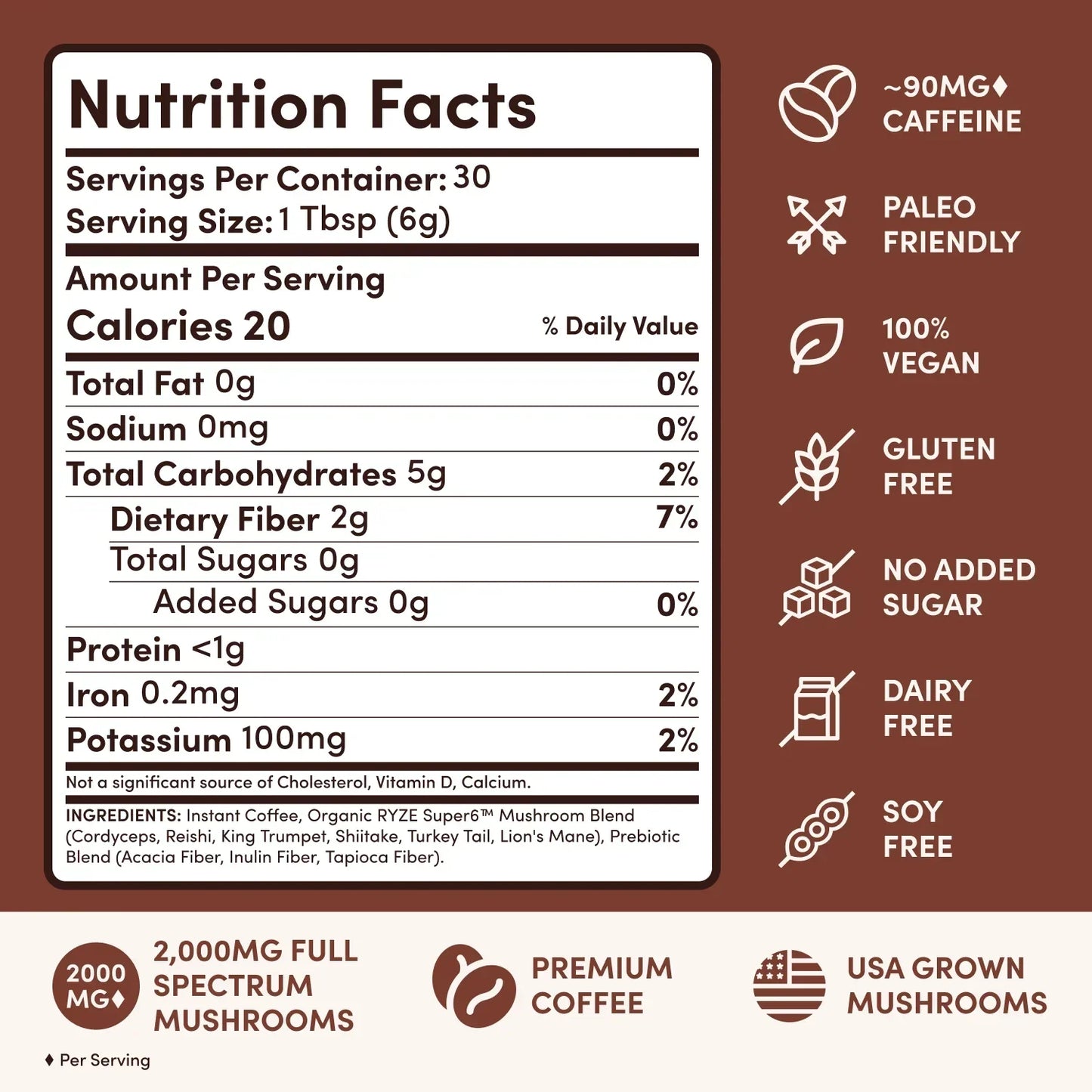 Mushroom Coffee Dark Roast (30 Servings) - G326