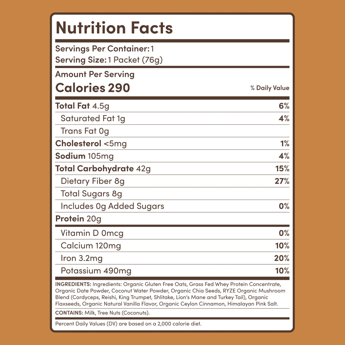Mushroom Overnight Oats (14 Servings) - 39RX