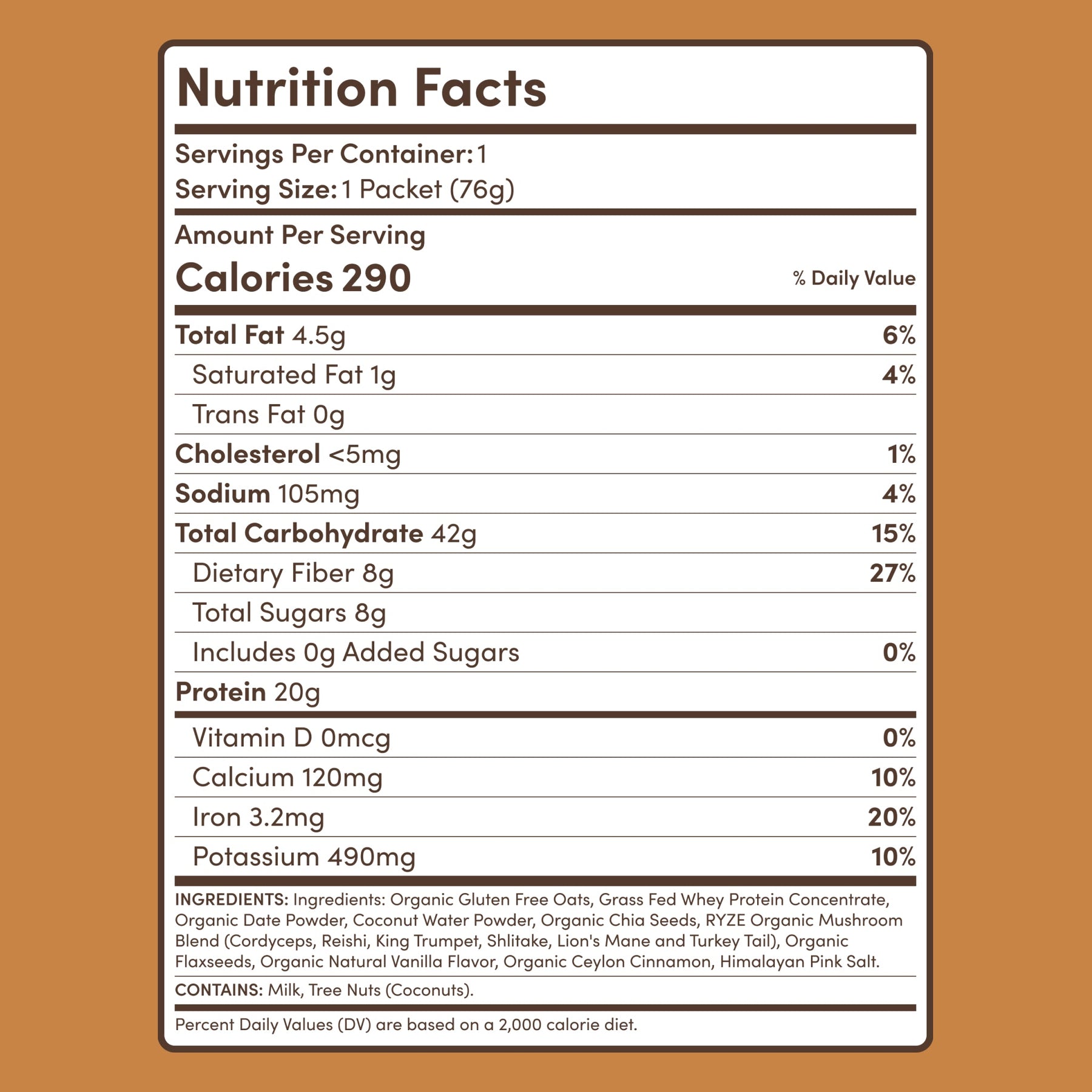Mushroom Overnight Oats 14 Servings - OG6L
